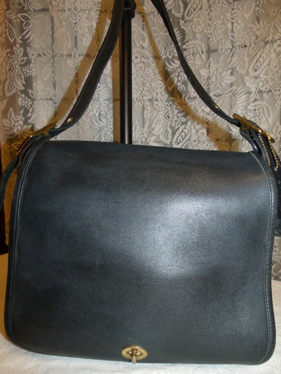 COACH 9525 Large Black Leather Stewardess Bag w by ThingsTakeWings