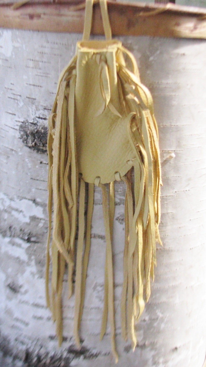 Native American Medicine Bag Palomino Color Deer Leather