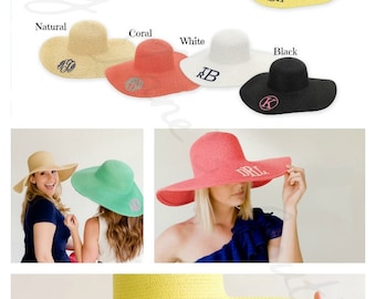 Summer Monogrammed Floppy Hats