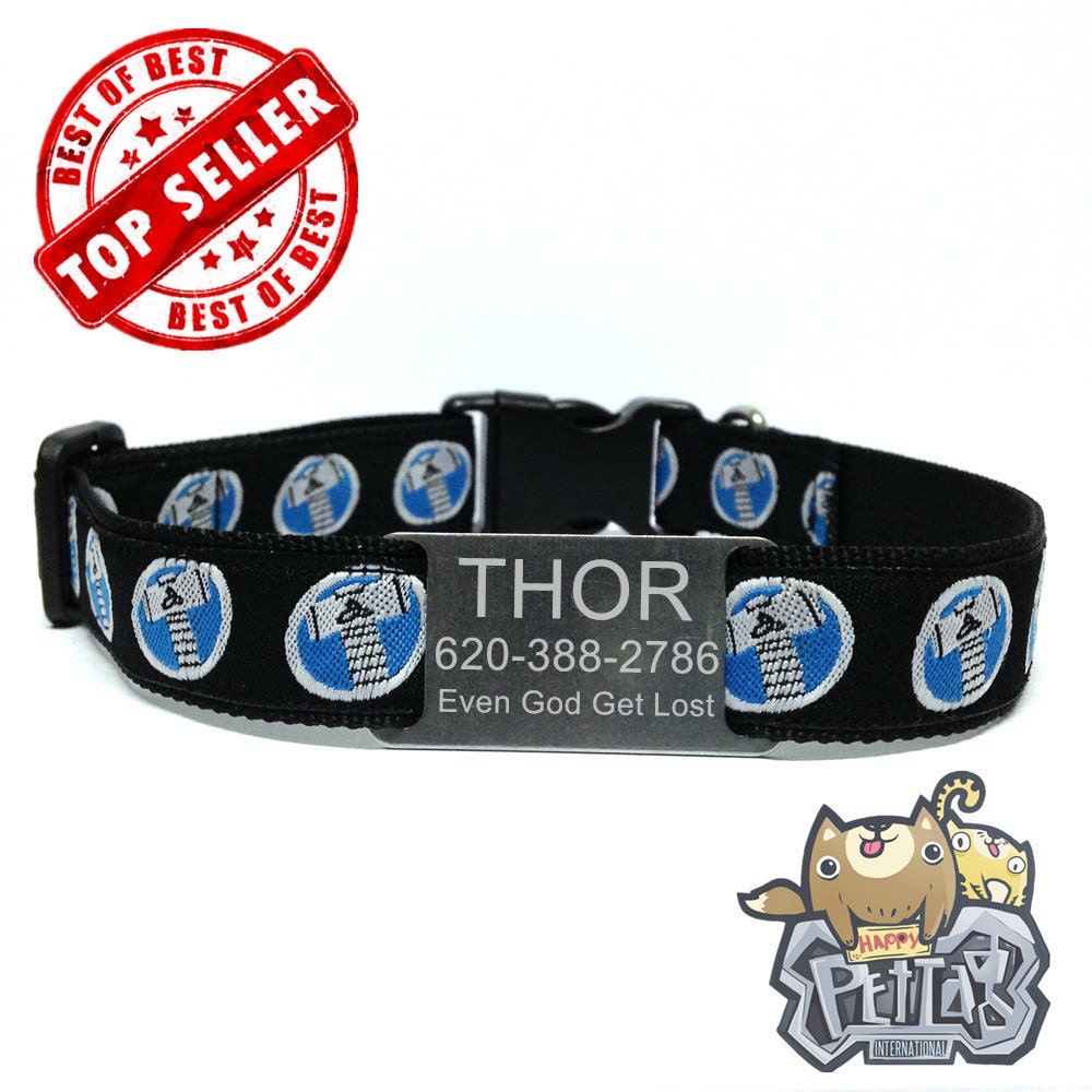 Happy Pet Collar THOR Personalized Dog Collars w/ FREE