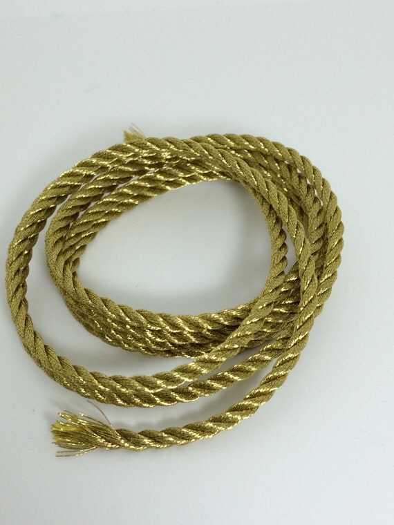 3mm Metallic Gold Cord Twisted Cord Wrapped Cord by miBonCrAft