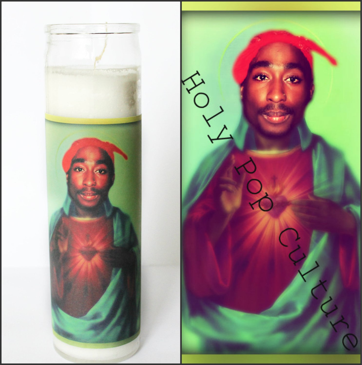 Saint Tupac Prayer Candle 2Pac Shakur Candle Christmas gag