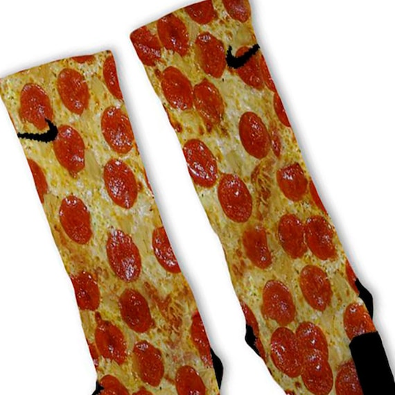 Pepperoni Pizza Customized Nike Elite Socks!!