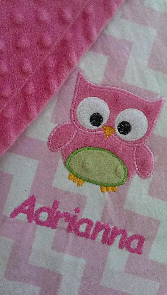 Owl Baby Blanket Personalized Owl Baby Blanket by OurAdorableBaby