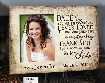 SIDE/DADDY Father of the Bride Gift Favorite Walk Bridal Wedding Frame Personalized Custom Bridal Frame Wedding Gifts for Dad Picture Frame