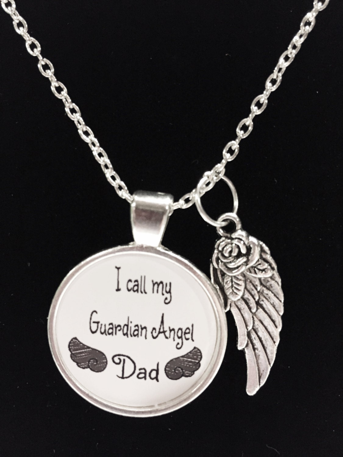 Memory Necklace Dad Angel I Call My Guardian Angel Dad