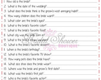 What's in Your Purse Bridal Shower Game by BridalShowerBoutique