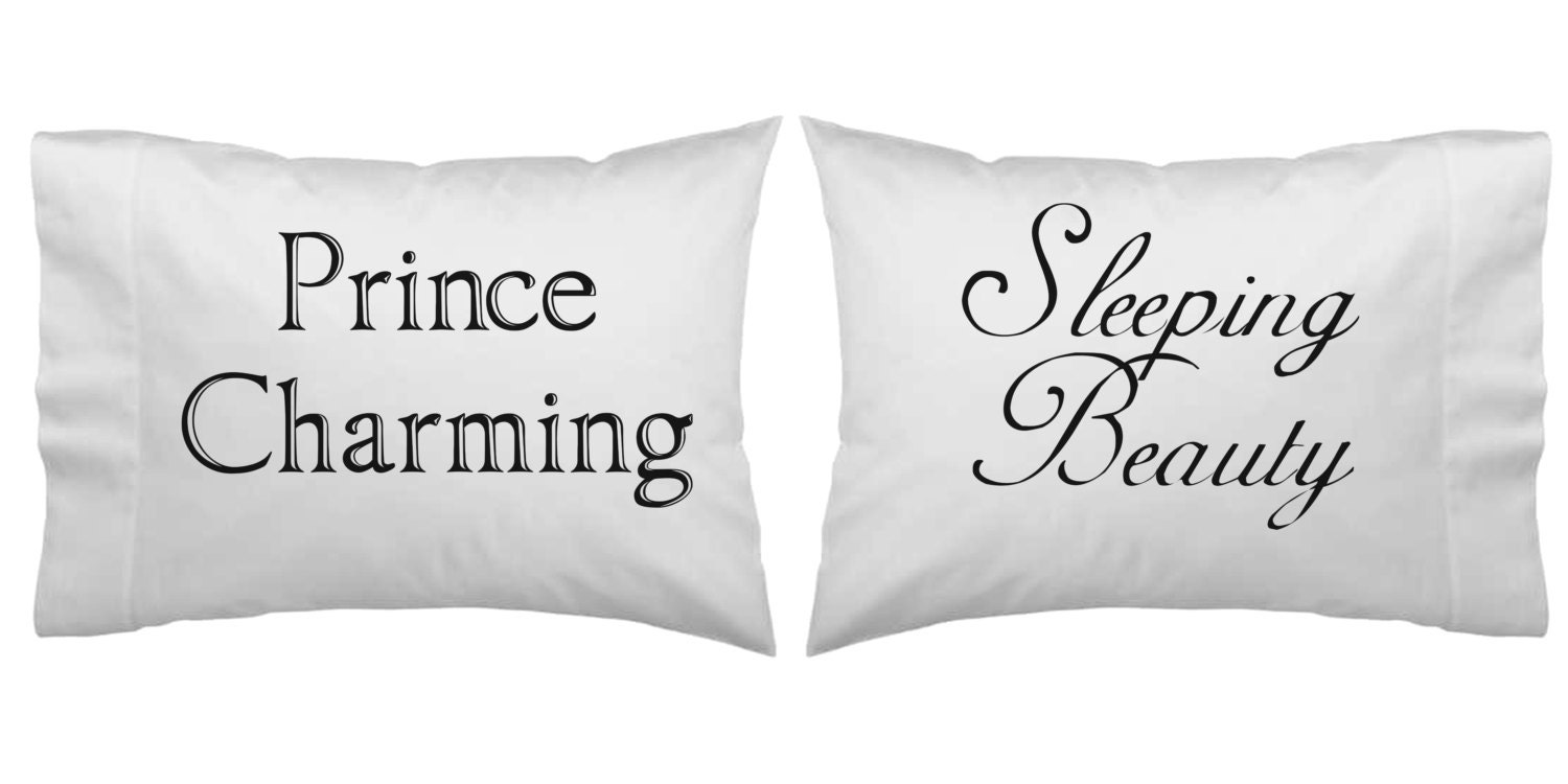 Sleeping Beauty Prince Charming His and Her Pillowcase set
