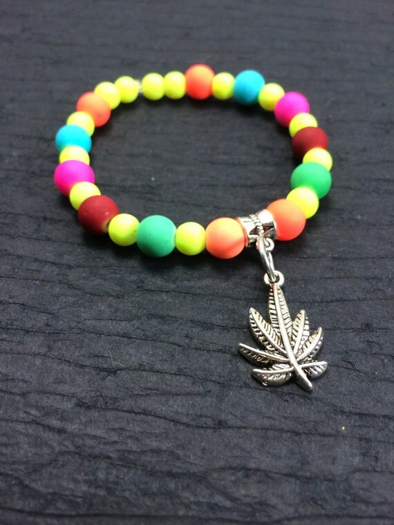 Marijuana Bracelet Weed Bracelet Black Light by 420somewhere