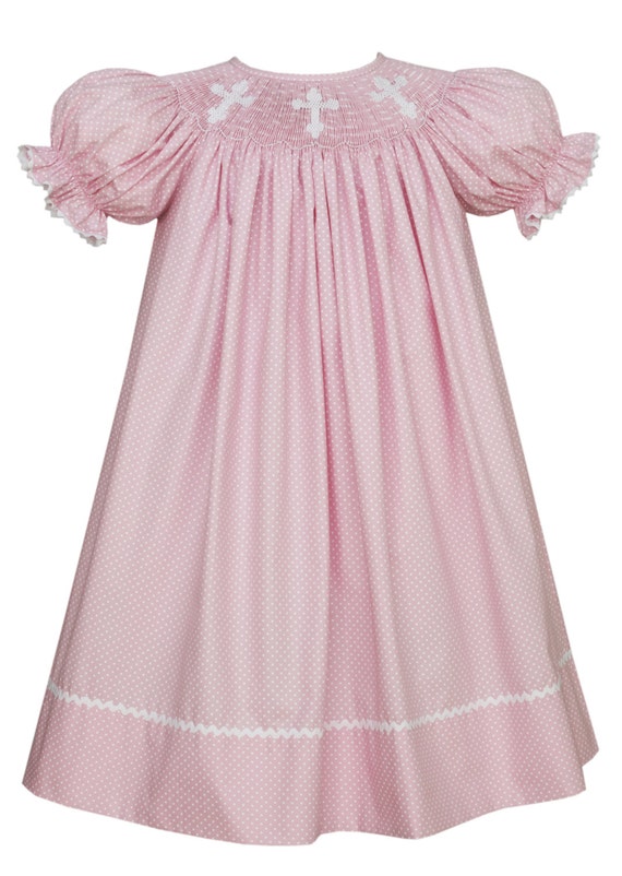 Cross Smocked Dress Light Pink by SouthernSmockedSprou