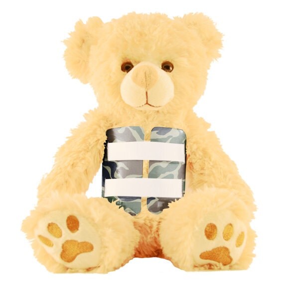Higgy Bear with Camo Scoliosis Brace by HiggyBears on Etsy