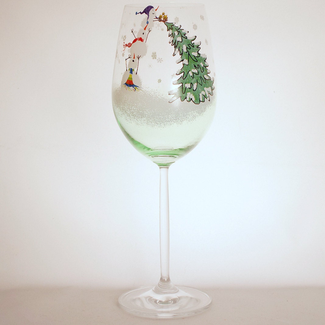hand painted wine glass christmas tree by thesincerelychicshop hand painted wine glass christmas tree by thesincerelychicshop