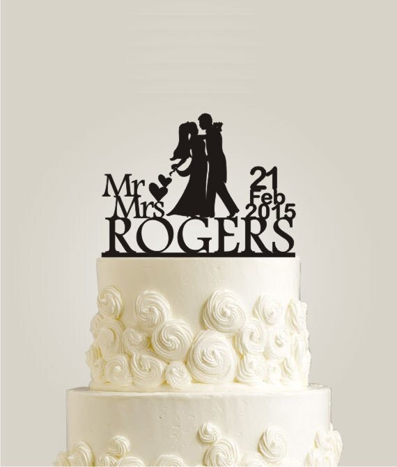 Custom Wedding Cake Topper Mr and Mrs Wedding by LaserDesignShop