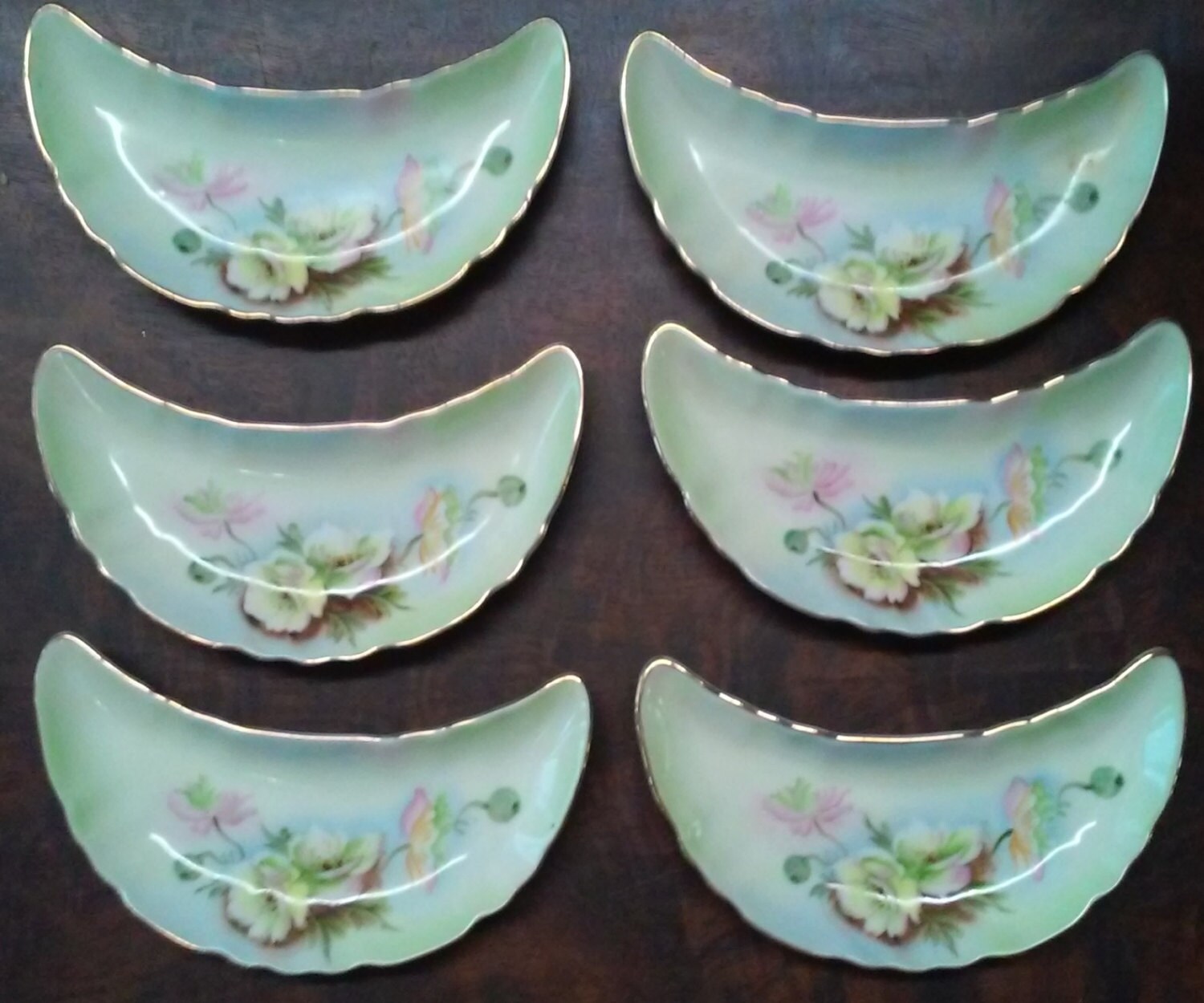 6 Vintage Lefton China To A Wild Rose Bone China
