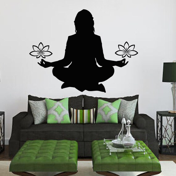 Yoga Wall Decals Girl Woman Practicing Yoga by