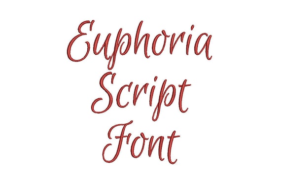 Euphoria Script Machine Embroidery Font by ColorWheelEmbroidery