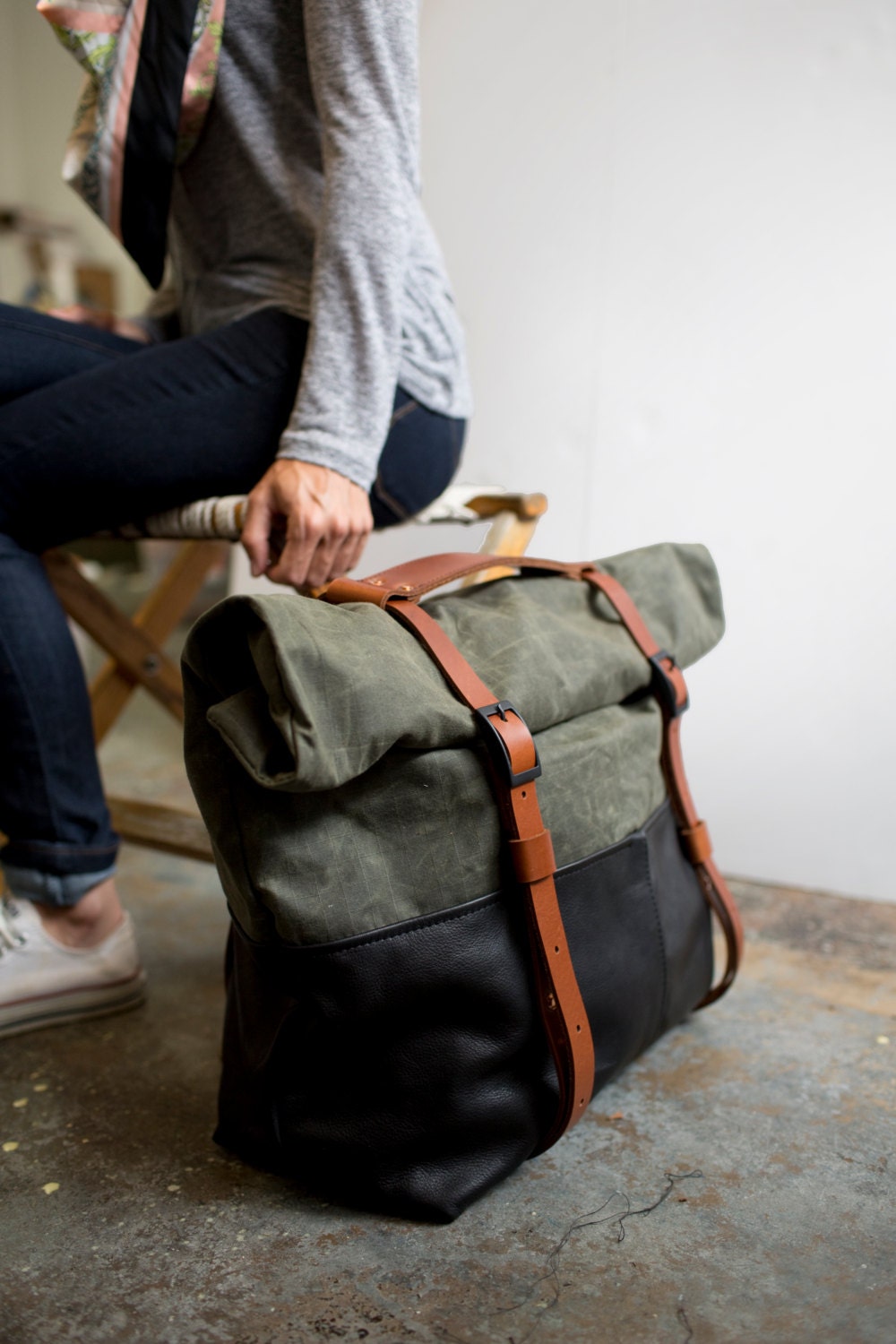Weekender Bag Waxed Canvas Travel Bag Backpack or by AwlSnap