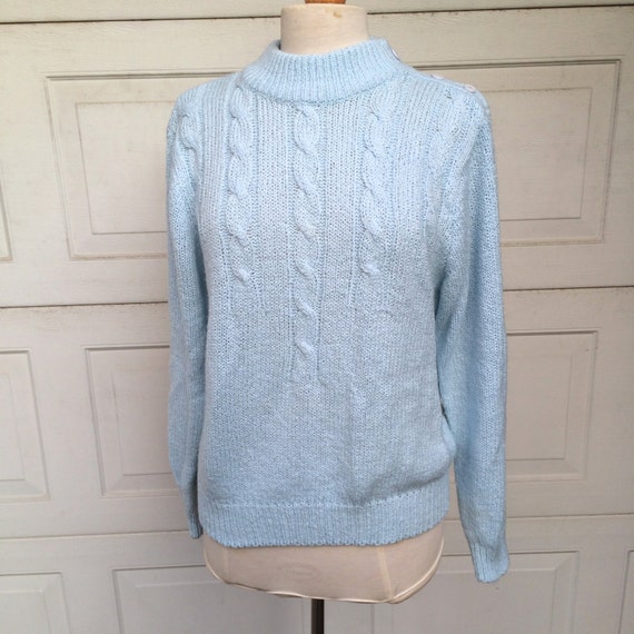 baby blue knit top