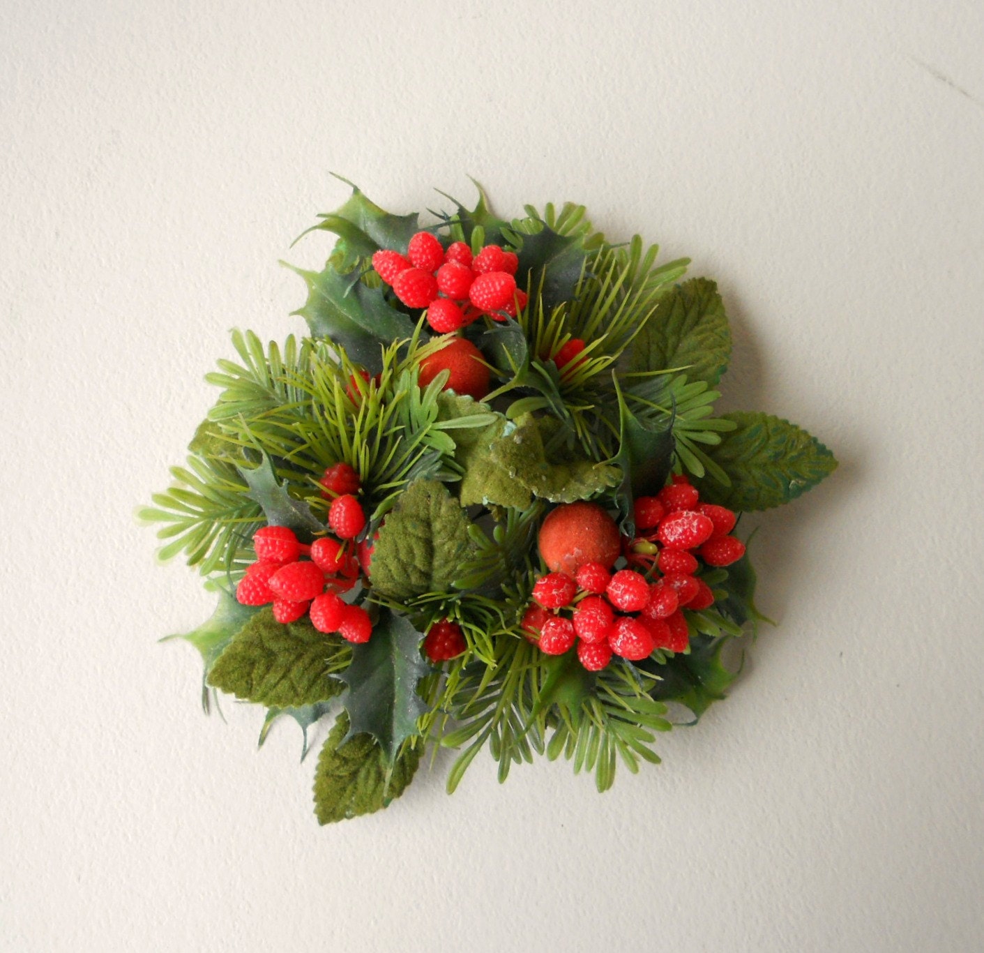 Vintage Christmas Candle Wreath Holiday Candle Wreath