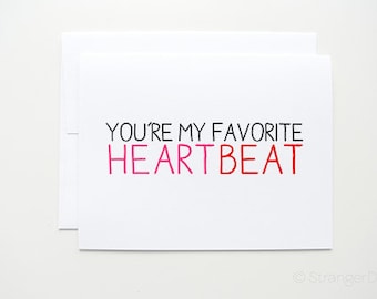Valentine's Day Card " Heartbeat " greeting card.