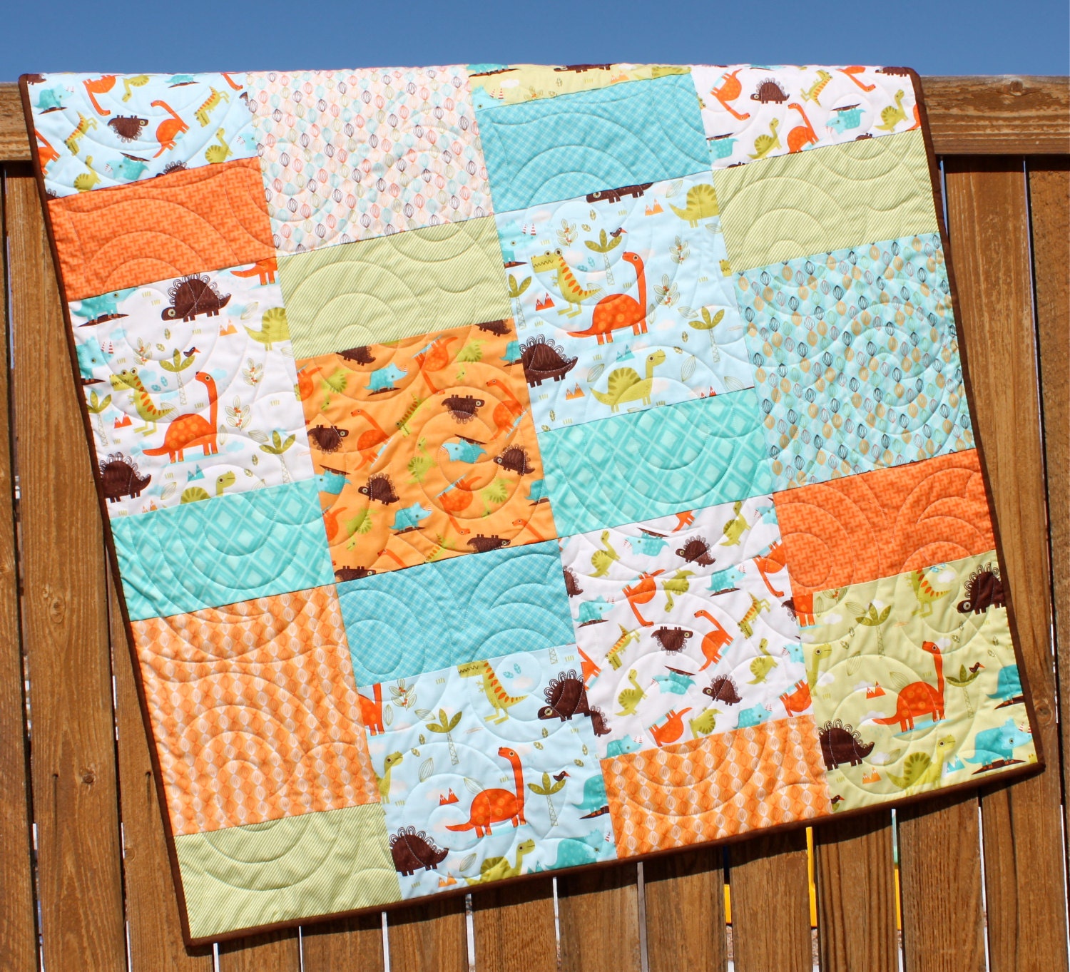 Dinosaur Quilt Baby Quilt Baby Boy Quilt Crib by JennyMsQuilts