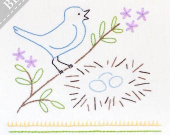 Sing to the Lord - Beginner Embroidery KIT with Bird