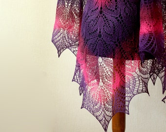 Hand Knit wool woman shawl - funcia