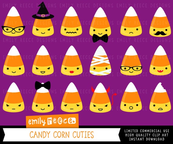 DOLLAR SALE Candy Corn Vampire Witch Zombie Devil Cute Clip Art - Commercial Use - Scrapbooking Invitations Cards - Instant Download Il_570xn