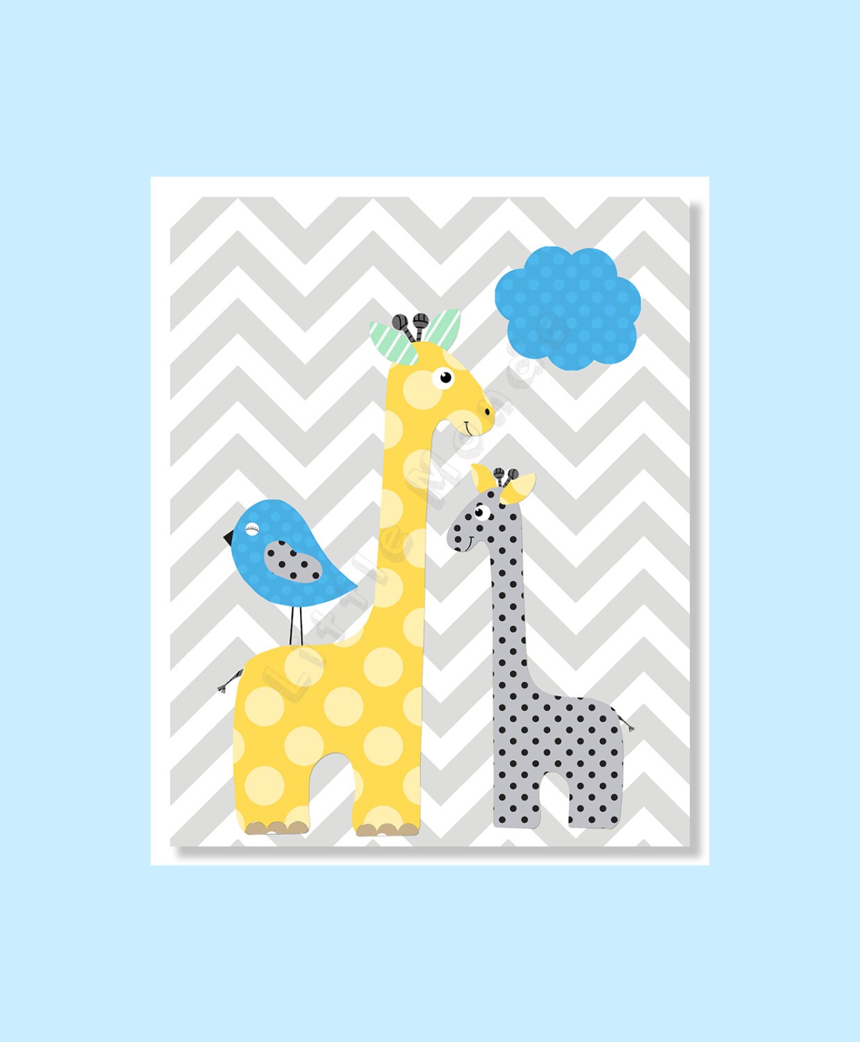 Baby Boy Nursery Prints Nursery Art Giraffe Nursery Grey