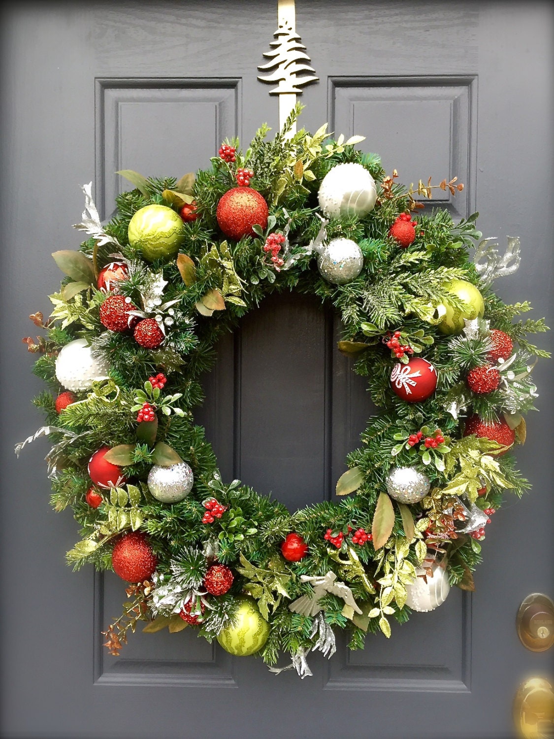 on sale large red green silver christmas wreath holiday on sale large red green silver christmas wreath holiday