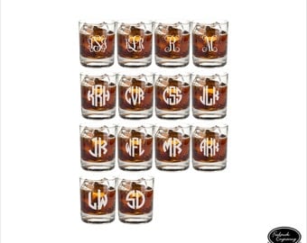 14 Engraved Whiskey Glasses, SHIPS FAST, Custom Engraved Whiskey Glasses, Personalized Engraved Whiskey Glasses, Groomsmen Whiskey Glasses