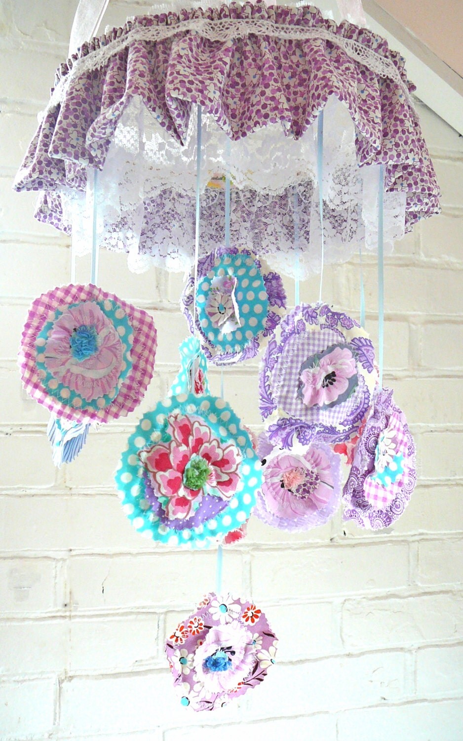 Flower Baby Mobile Purple Baby Mobile by ScarlettsCozyCottage