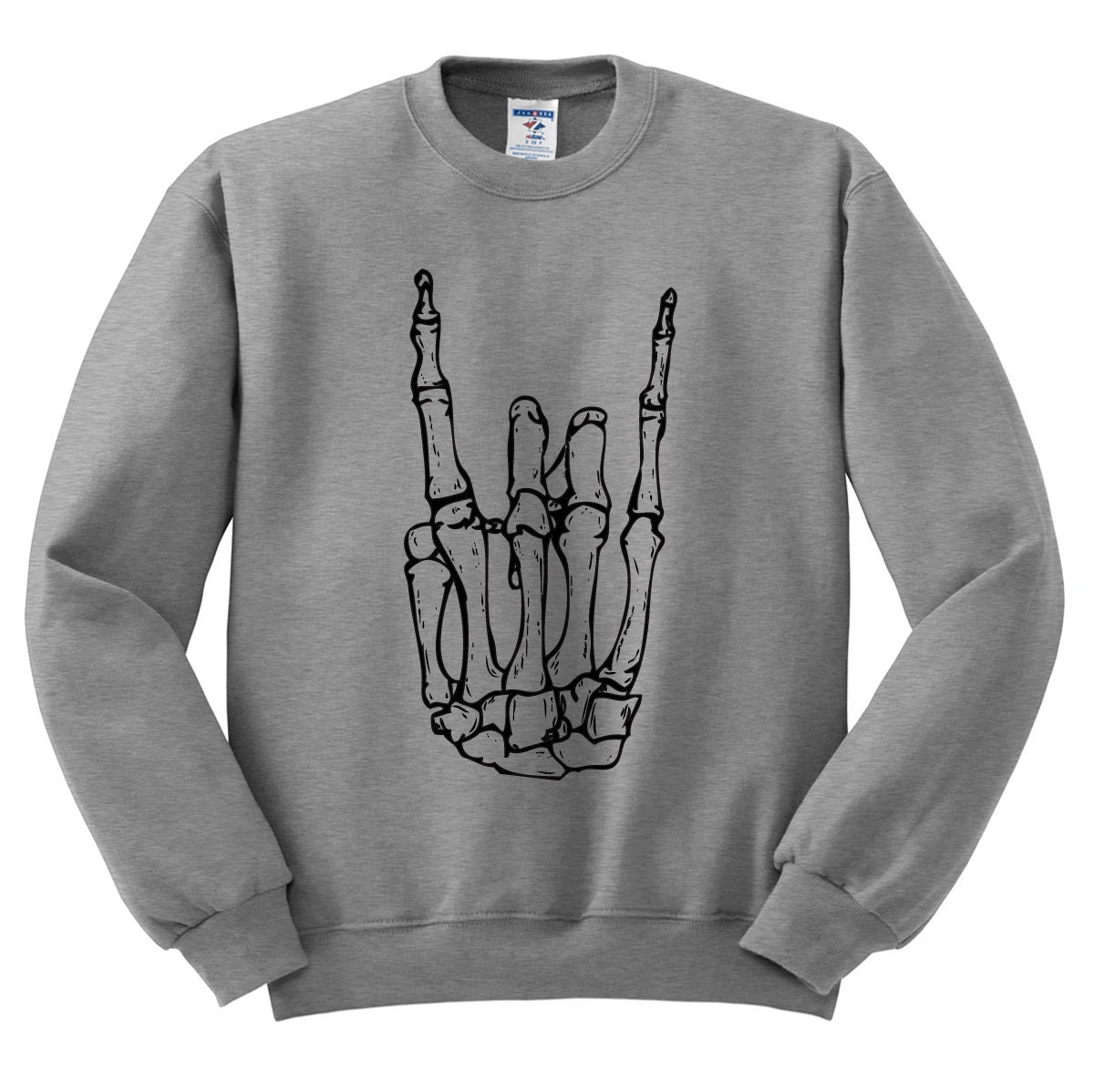 sweatshirt with skeleton hands