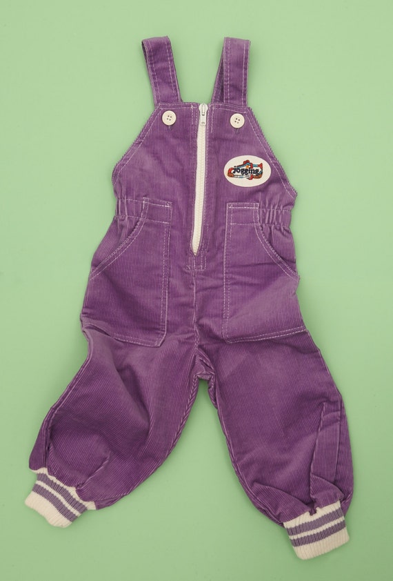 Retro purple baby corduroy dungarees. 197080s never used