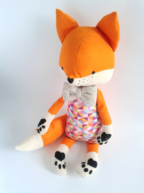 MINKE the fox. made-to-order. gift for children. eco toy. stuffed fox. toy fox. kids room decorative fox.