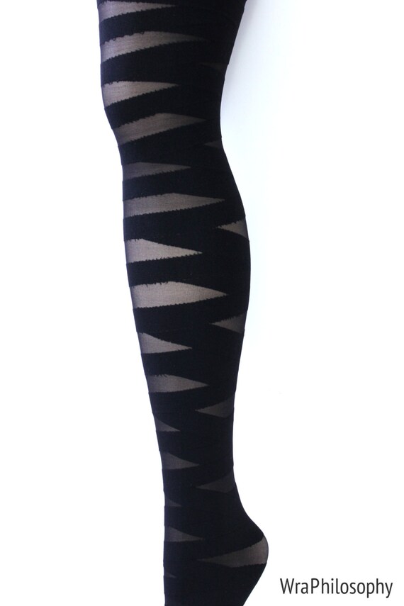 French Sheer Lux Solid Stripe Elastic Black by WraPhilosophy
