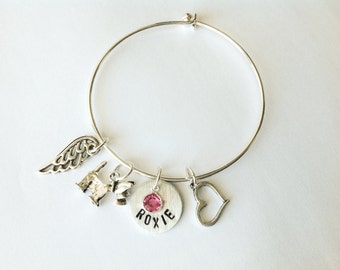 Dog memorial bracelet pet memorial gift dog remembrance jewelry dog sympathy gift pet memory pet loss gift personalized dog memorial jewelry