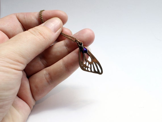 Download Delicate butterfly necklace butterfly wing pendant with ...