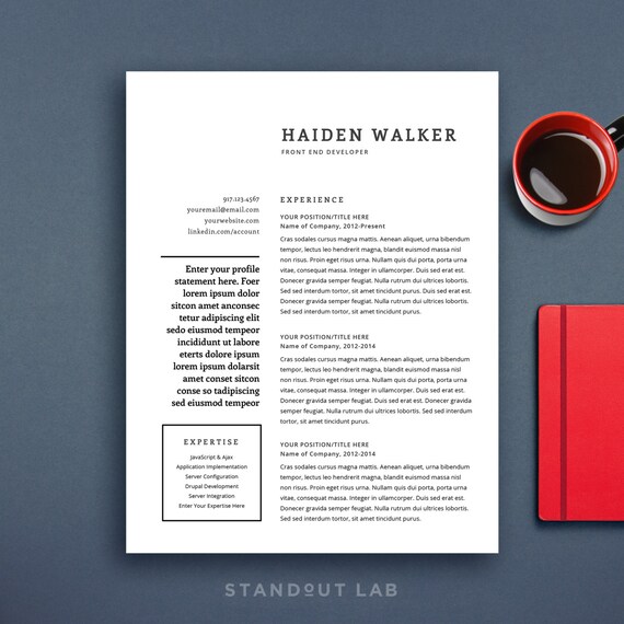 Resume Template and Cover Letter Template, Professional Design CV ...