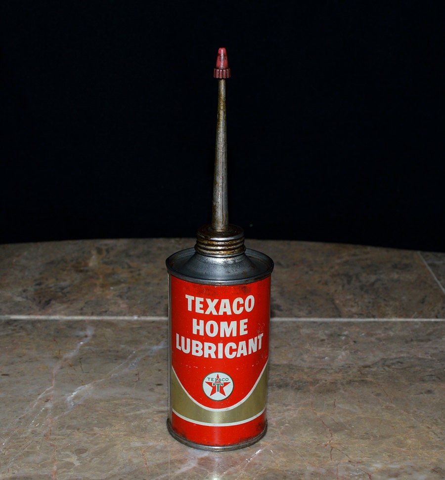 Vintage Texaco Home Lubricant Oil Can Long Spout By CosmicLibrary