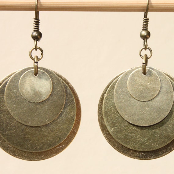 Brass Earrings Boho Earrings Bohemian Earrings Dangle Metal