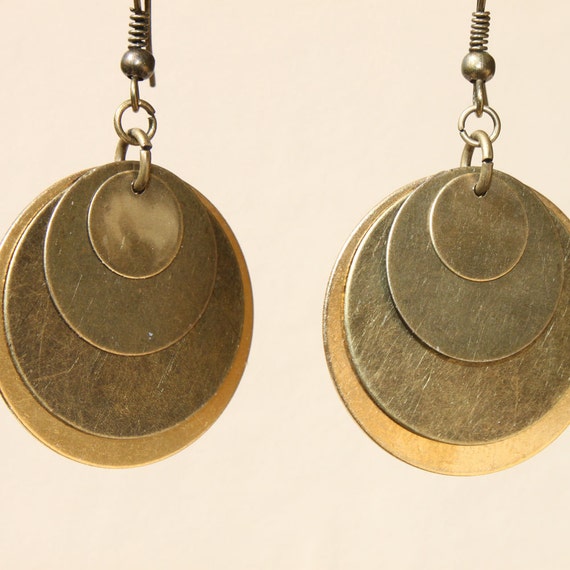 Brass Earrings Boho Earrings Bohemian Earrings Dangle Metal