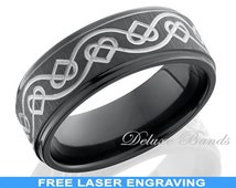 heart celtic or viking wedding rings