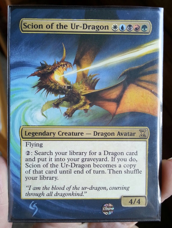 Scion of the Ur Dragon Altered Hand Painted MTG Magic the