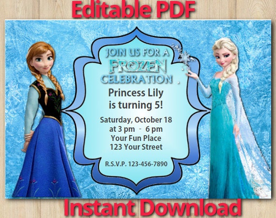 Frozen Invitation Editable Instant Download by ...
