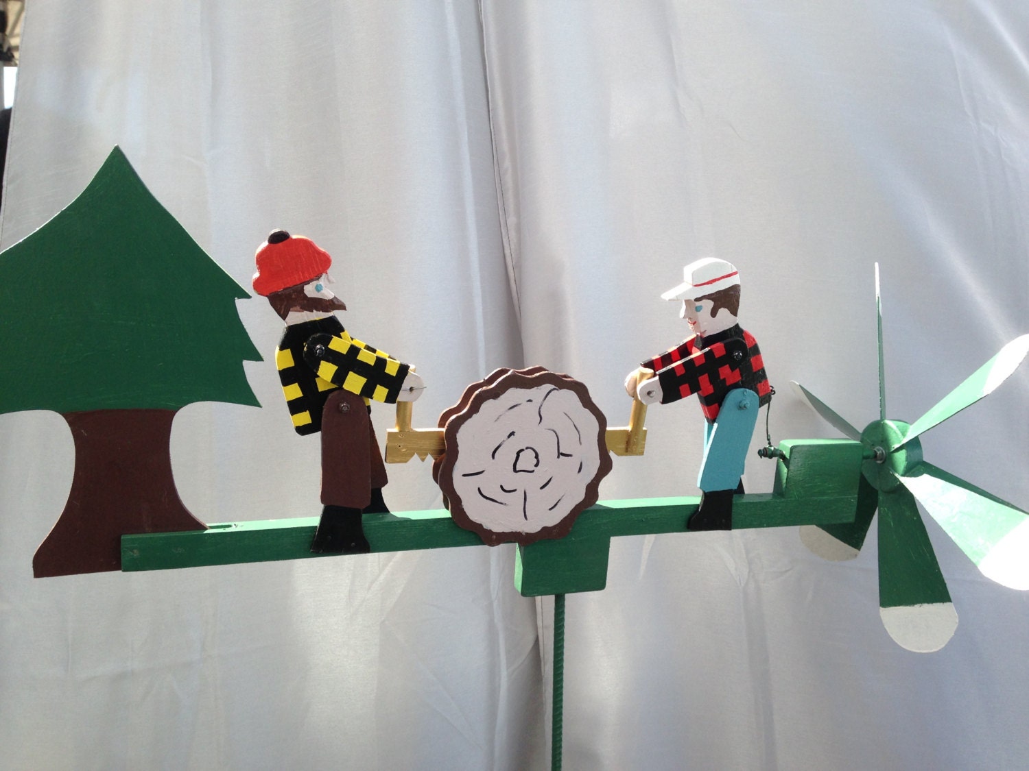 Wooden Whirligig wind lawn ornament