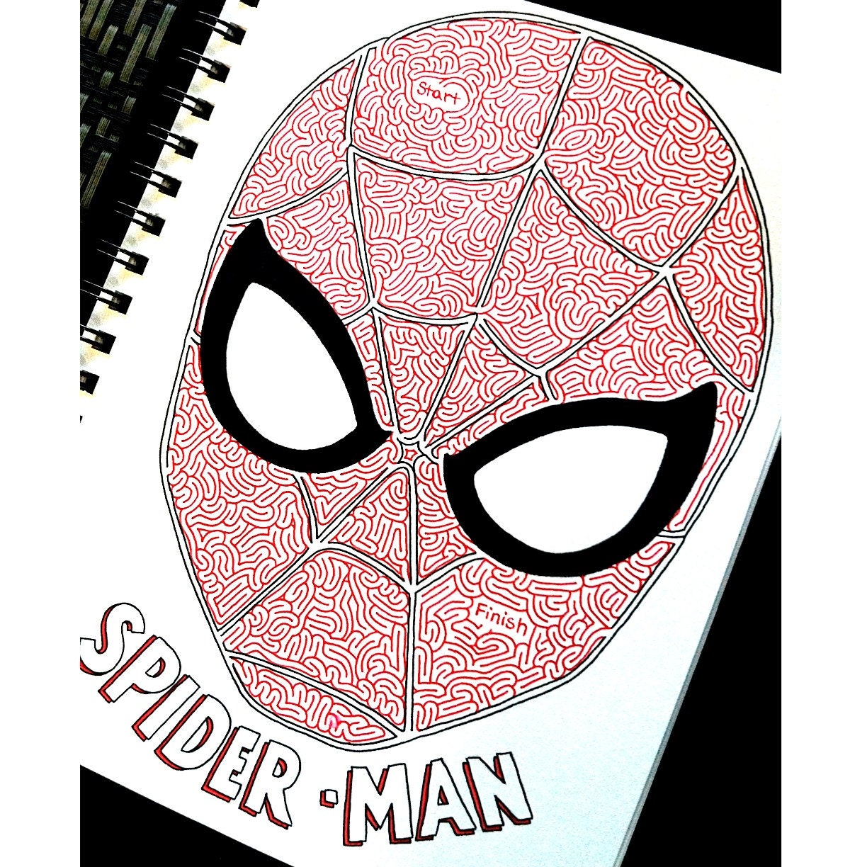 Marvel Spiderman Maze Fan Art Print Kids Toddler by MazeMonster