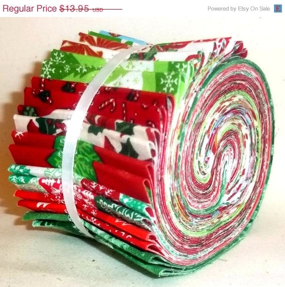 Christmas Jelly Roll Fabric Strips 2.5 Pre by TheCalicoCatFabrics