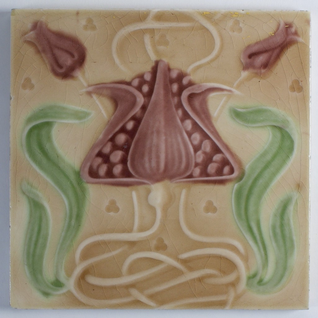 English Alfred Meakin Art Nouveau tile c.1900 https://img1.etsystatic
