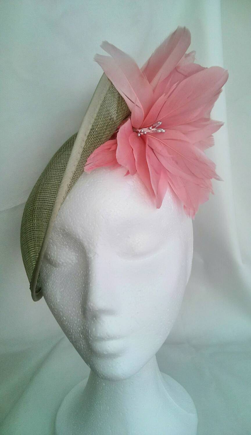 green and pink fascinator green fascinator green by Tocchic